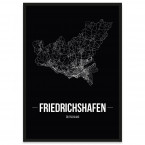 Stadt Friedrichshafen Poster mit Stadtplan
