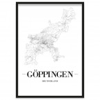 Stadtposter Göppingen Straßennetz Rahmen