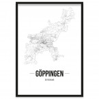 Stadtposter Göppingen Straßennetz Rahmen