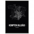 Stadtposter Kempten (Allgäu) mit Rahmen