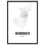 Stadtposter Memmingen Straßenplan Bilderrahmen