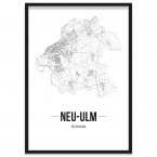 Stadtposter Neu-Ulm gerahmt