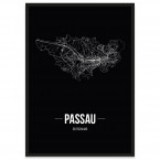 Stadtposter Passau mit Rahmen