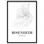 Stadtposter Rosenheim gerahmt