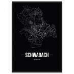 Stadtposter Schwabach mit Rahmen