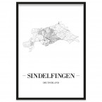 Stadtposter Sindelfingen gerahmt 