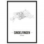 Stadtposter Sindelfingen gerahmt 