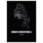 Stadtposter Singen mit Rahmen
