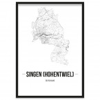 Stadtposter Singen (Hohentwiel) Stadtplan Rahmen