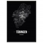 Poster mit Stadtplan der Stadt Tübingen
