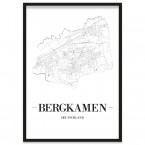 Stadtposter Bergkamen Straßennetz mit Bilderrahmen