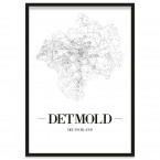 Stadtposter Detmold Bilderrahmen Straßennetz