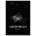 Stadtposter Greifswald Straßennetz