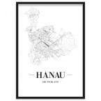 Stadtposter Hanau gerahmt