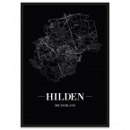 Stadtposter Hilden - Black