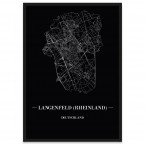 Stadtposter Langenfeld (Rheinland) - Black