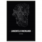 Stadtposter Langenfeld (Rheinland) - Black