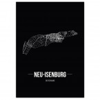 Stadtposter Neu-Isenburg - black