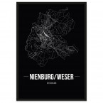 Stadtposter Nienburg/Weser - black