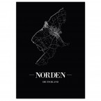 Stadtposter Norden - black