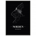 Stadtposter Norden - black