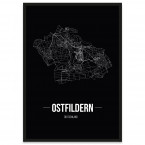 Stadtposter Ostfildern - black