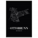 Stadtposter Ottobrunn - black