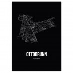 Stadtposter Ottobrunn - black