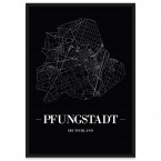 Stadtposter Pfungstadt - black