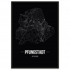 Stadtposter Pfungstadt - black