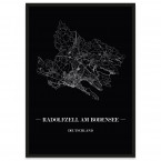 Stadtposter Radolfzell am Bodensee - black