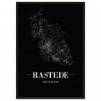 Stadtposter Rastede - black