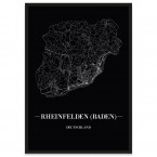 Stadtposter Rheinfelden (Baden) - black