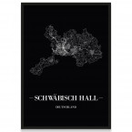 Stadtposter Schwäbisch Hall Straßennetz