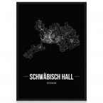 Stadtposter Schwäbisch Hall Straßennetz