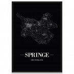 Stadtposter Springe mit Straßennetz