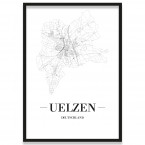 Stadtposter Uelzen Bilderrahmen Straßenplan