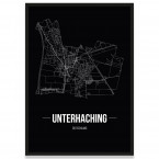 Stadtposter Unterhaching Straßennetz