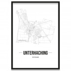 Stadtposter Unterhaching Bilderrahmen