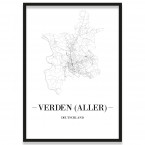 Verder (Aller) Stadt Poster gerahmt