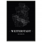 Stadtposter Weiterstadt mit Rahmen