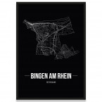 Stadtposter Bingen am Rhein - black