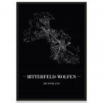 Stadtposter Bitterfeld - Wolfen - black