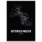 Stadtposter Bitterfeld - Wolfen - black