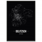 Stadtposter Delitzsch - black