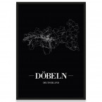 Stadtposter Döbeln - black