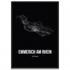 Stadtposter Emmerich am Rhein - black