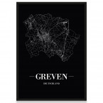 Stadtposter Greven - black