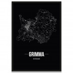 Stadtposter Grimma - black