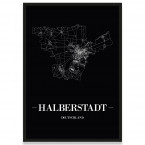 Stadtposter Halberstadt - black